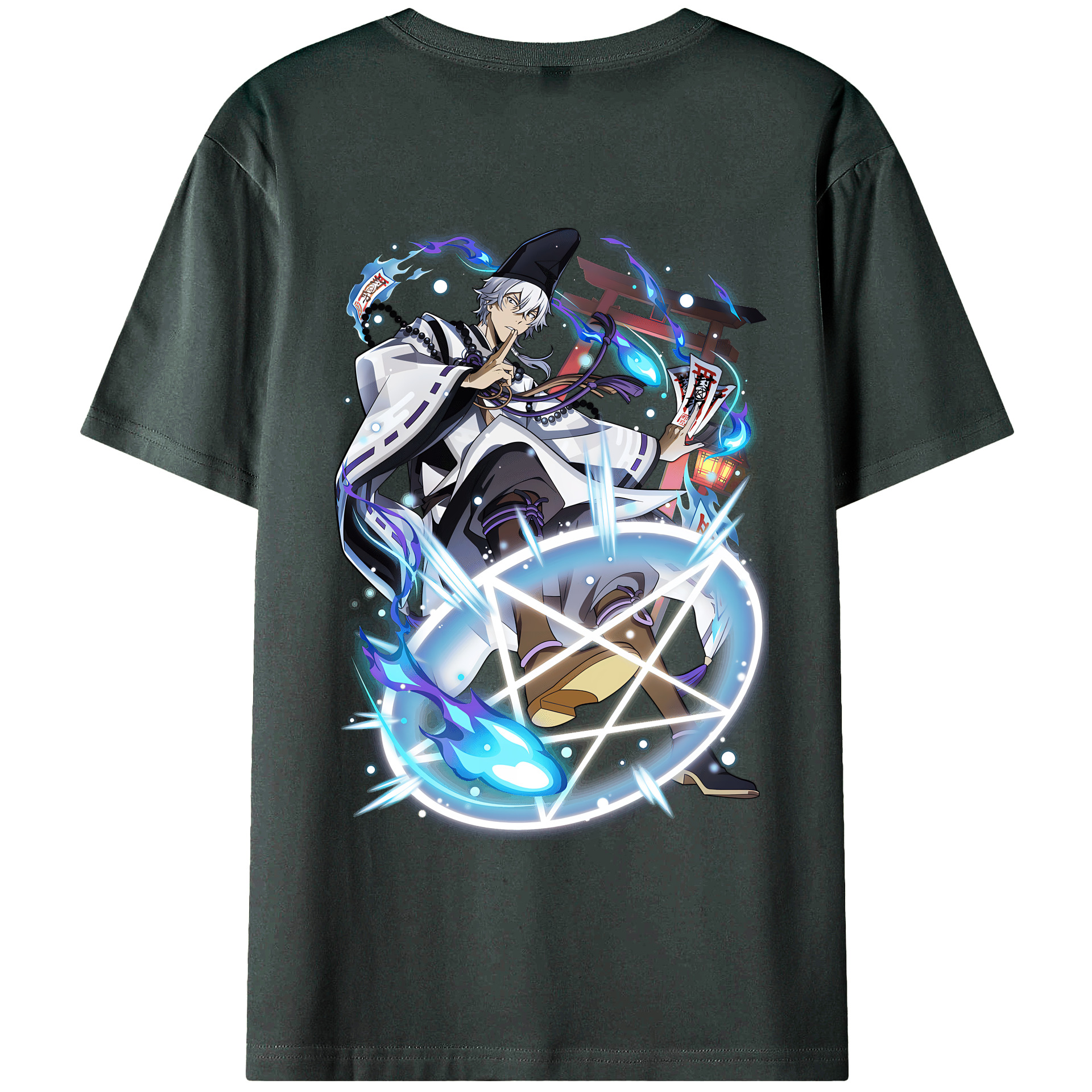 （画像用） 文豪ストレイドッグス Bungo Stray Dogs 綿100％ メンズ半袖Tシャツ（バックプリント） 通気性